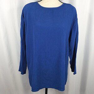 Russ Berens Malibu Tunic Top Womens Suze Medium Long Sleeve Crinkle